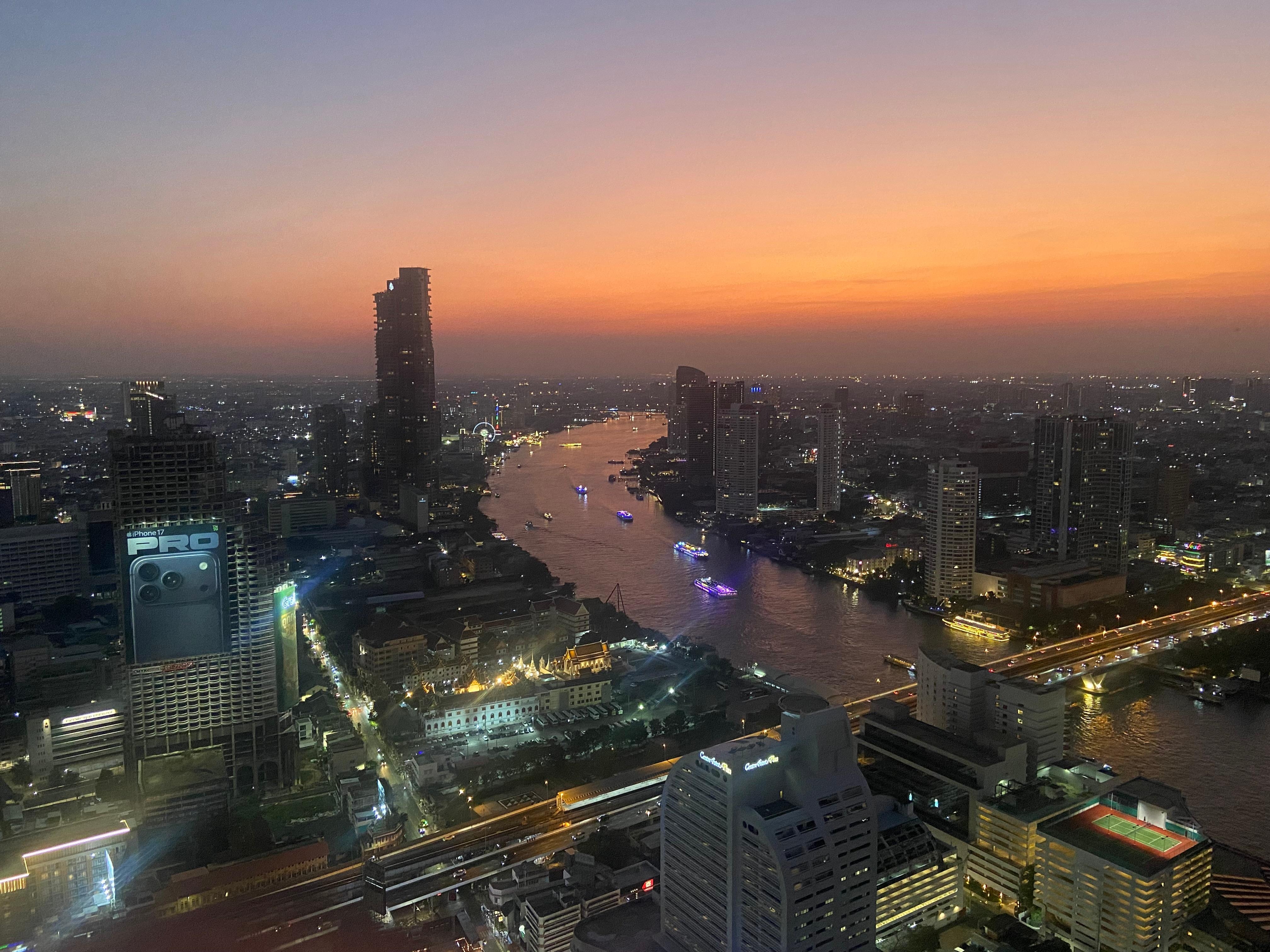 Balcony - river view at sunset