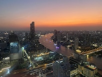 Balcony - river view at sunset