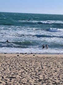 Kids playing on the beach