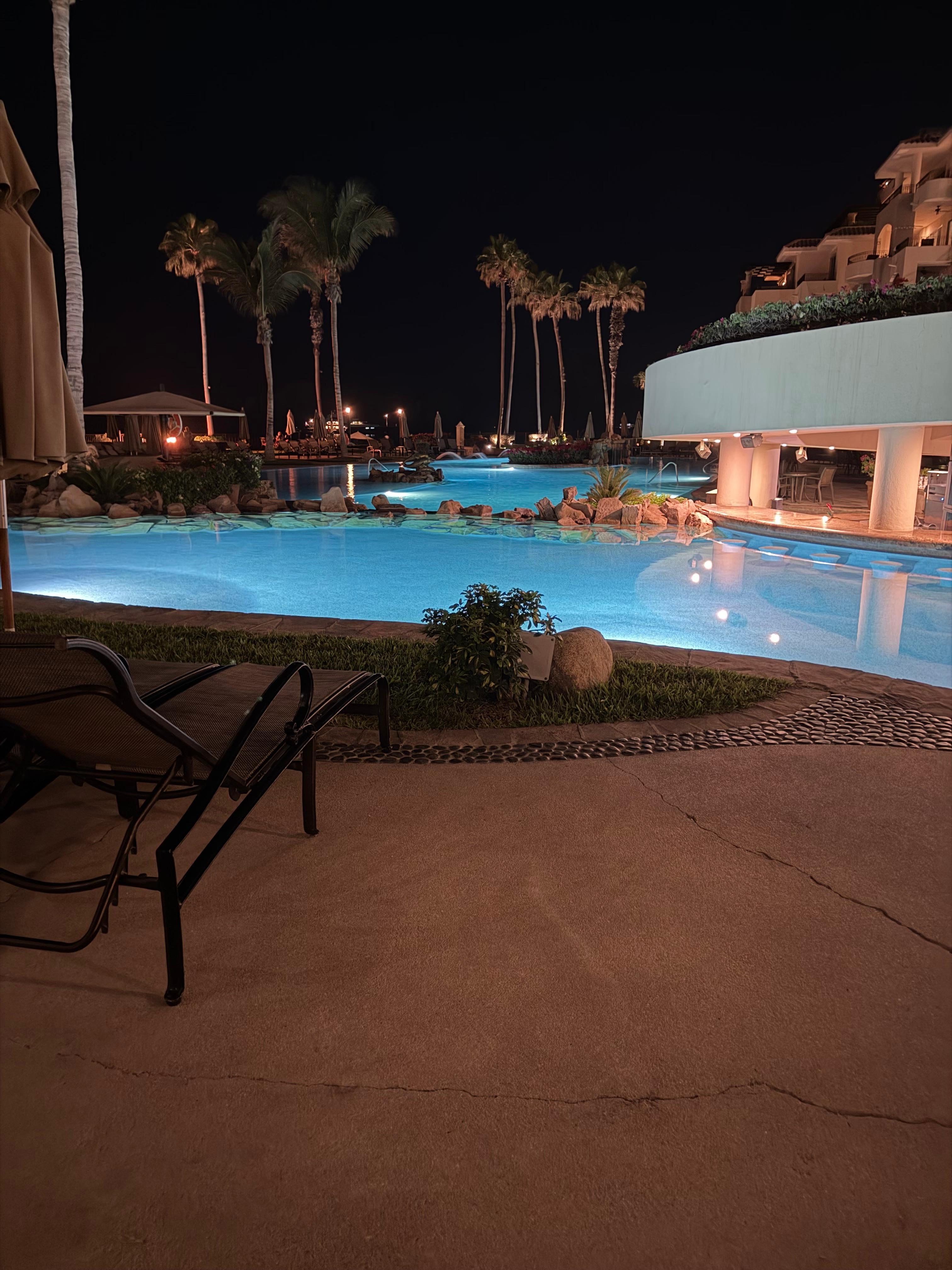 Pool bar at night