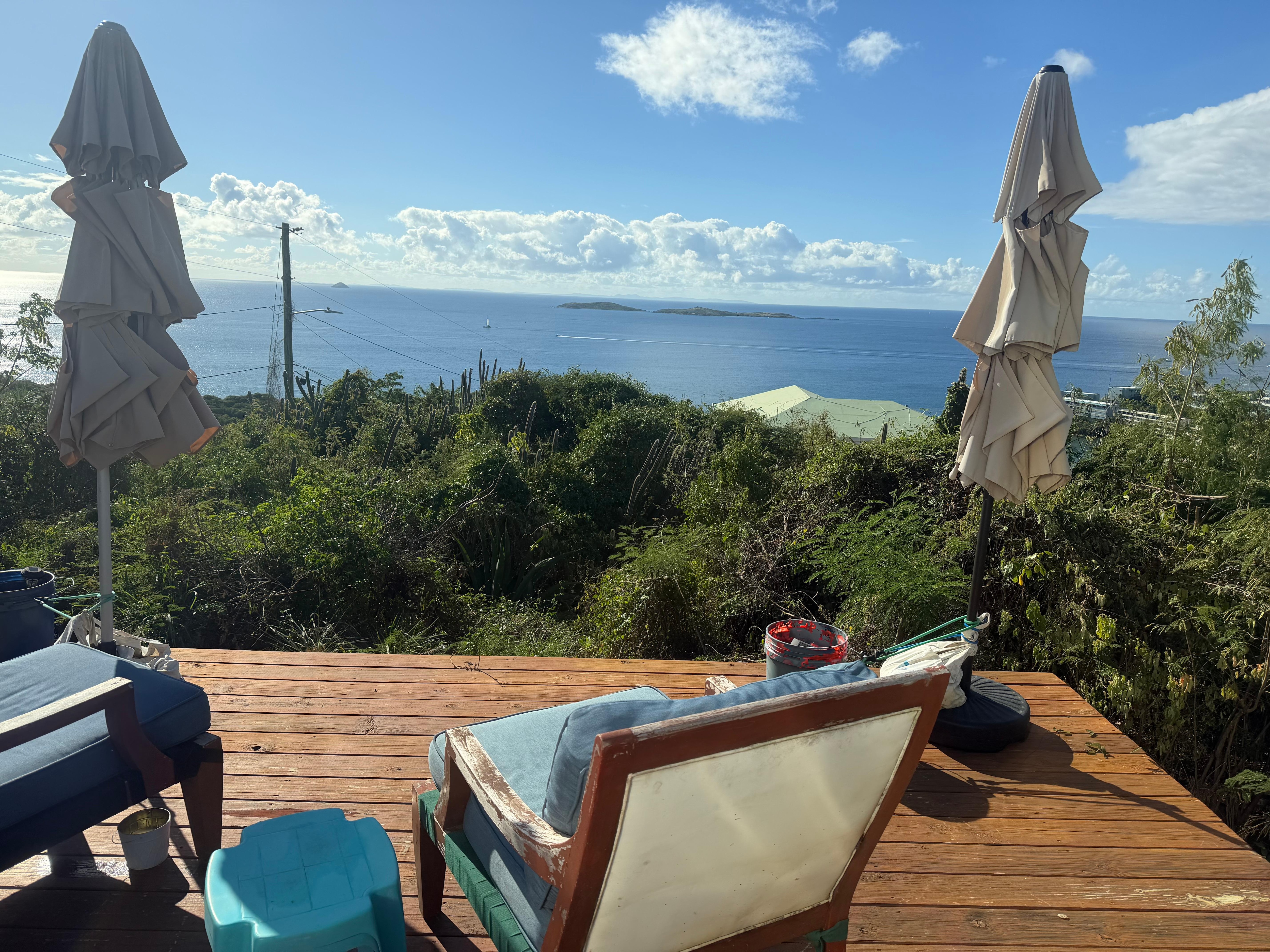 View out of bathroom window. 