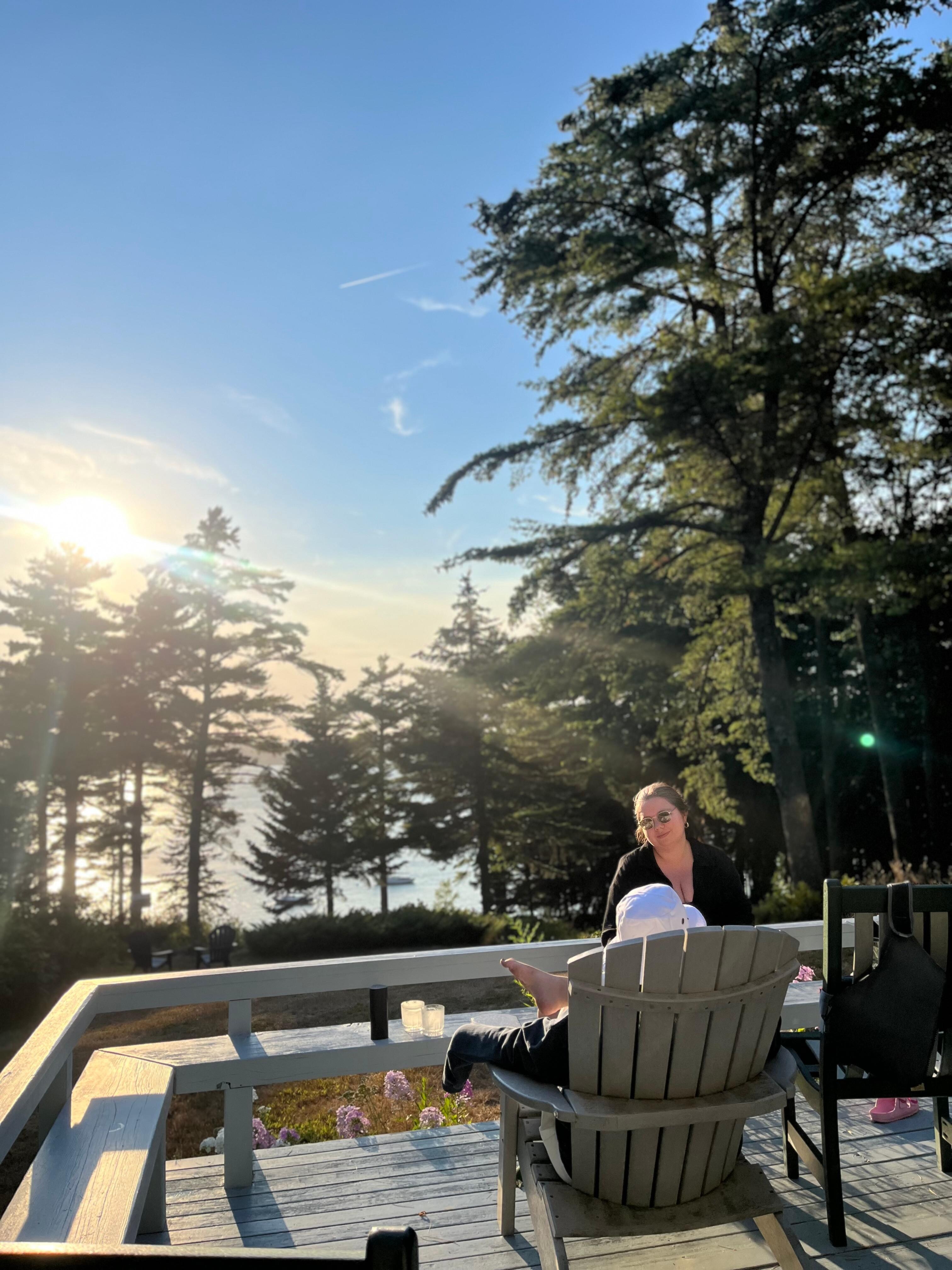 Sunset on the porch deck