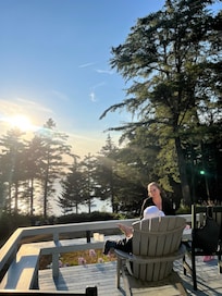 Sunset on the porch deck