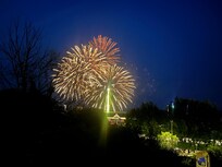 Fireworks from the front steps