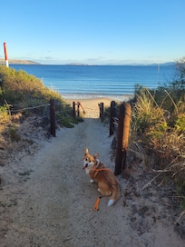 Beach is about 100metres from the unit.