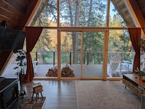 Beautiful views and extra wood ready to keep the fire going