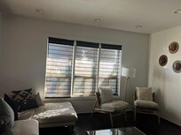 Blinds have no backing for privacy. What you see is all there is.