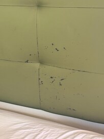 Headboard in the hotel peeling