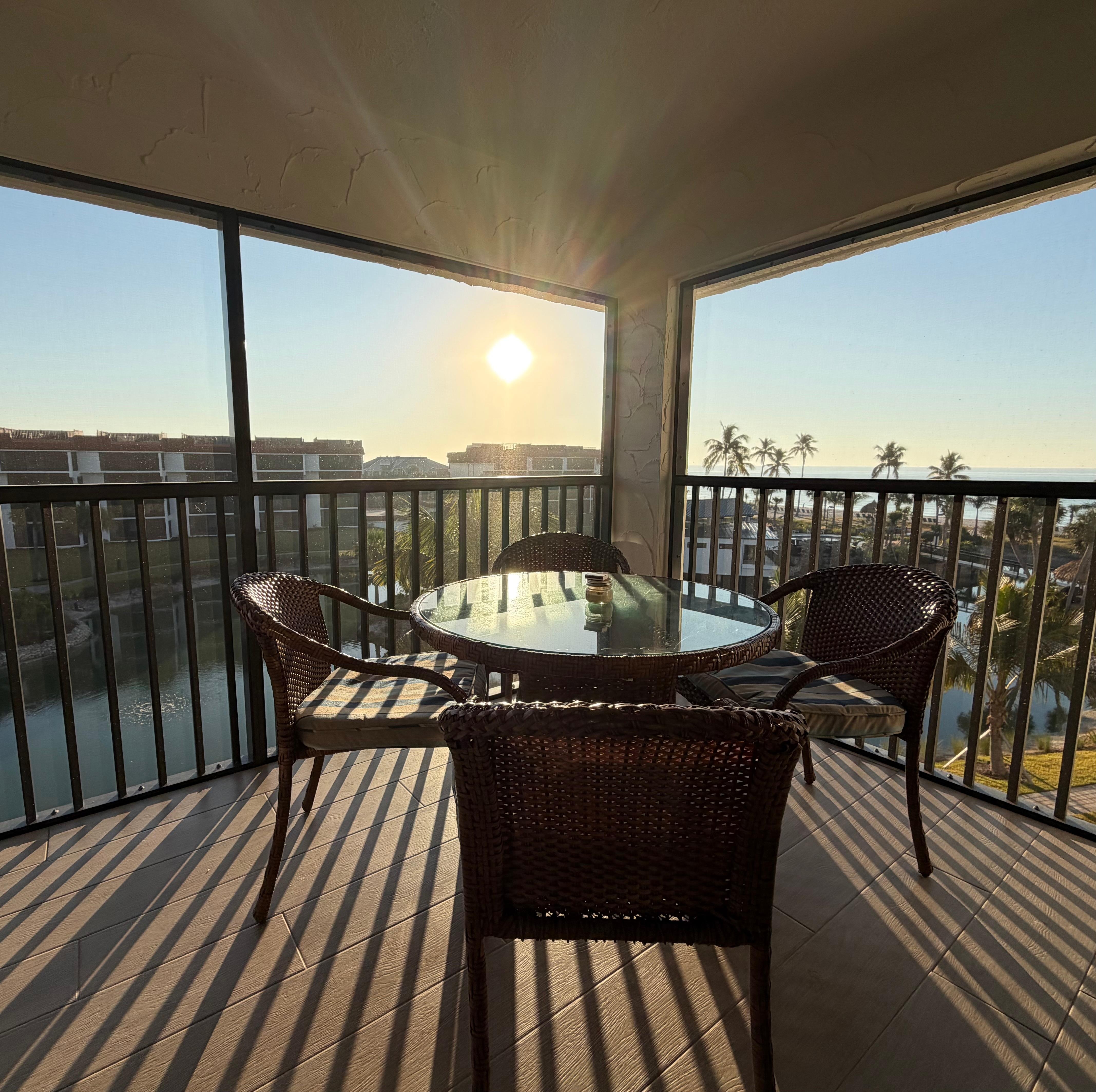 We ate lunch on the lanai several days and it was very pleasant. 