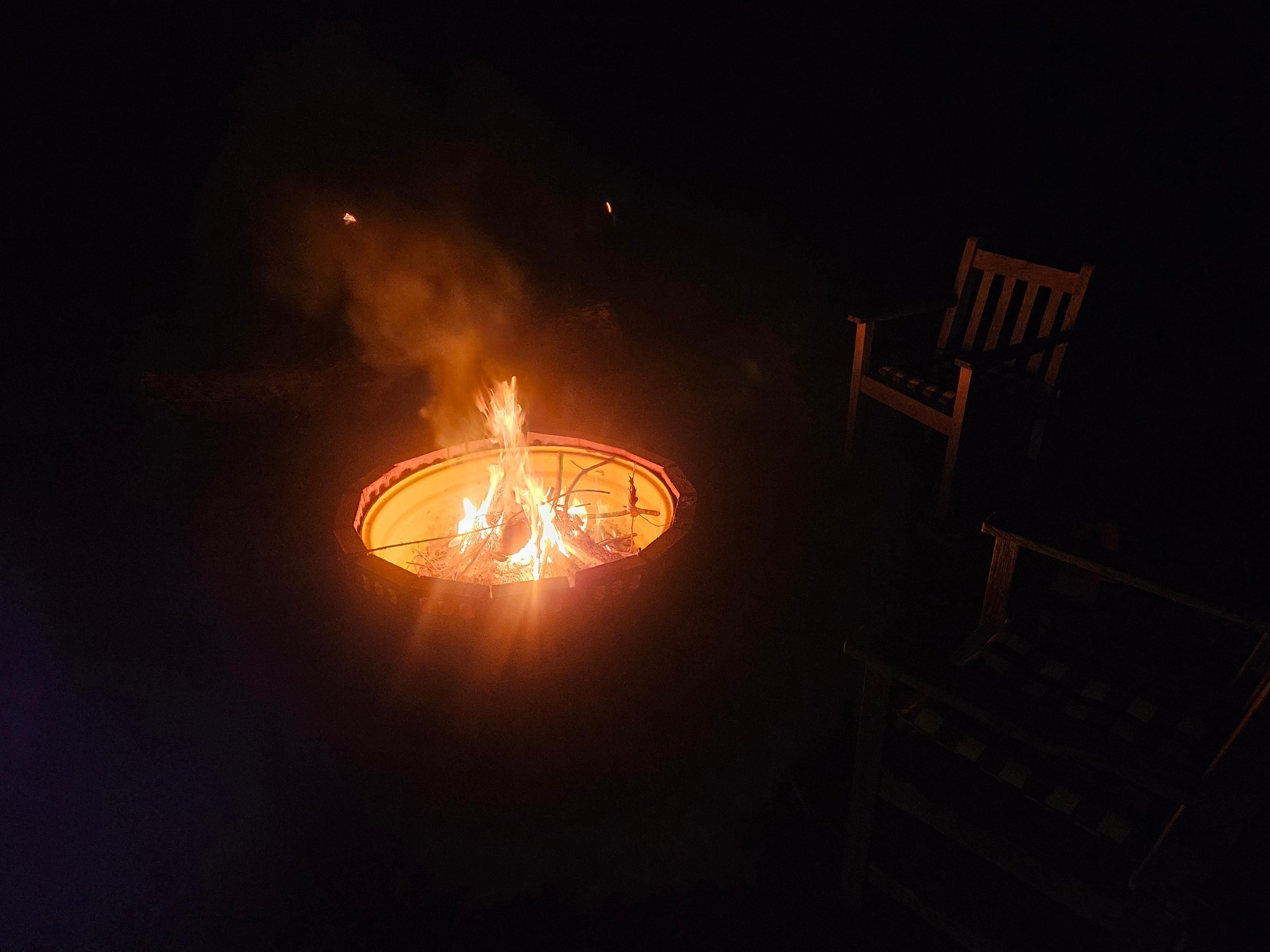 Little fire to end our evening 