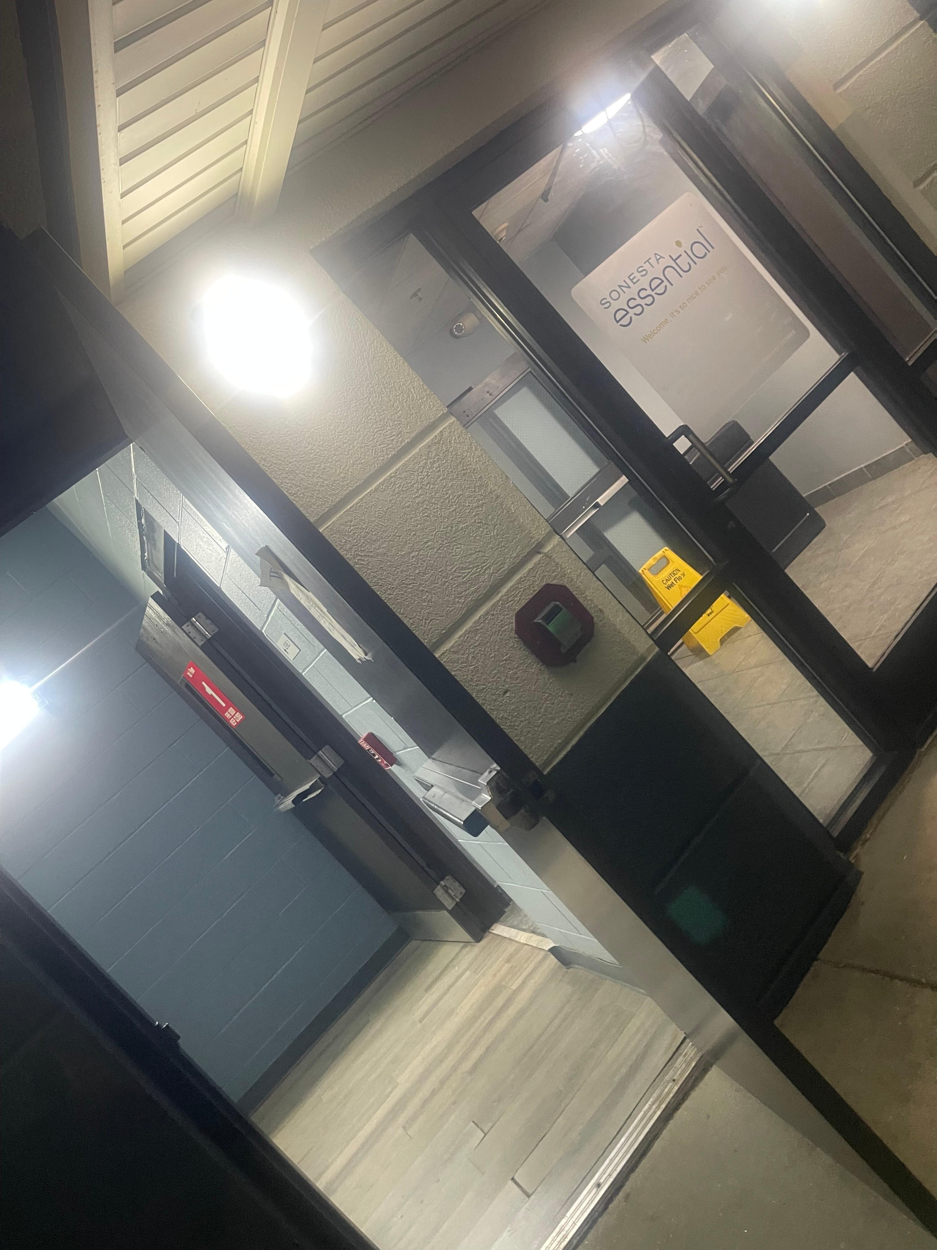 Security doors wide open at 11pm