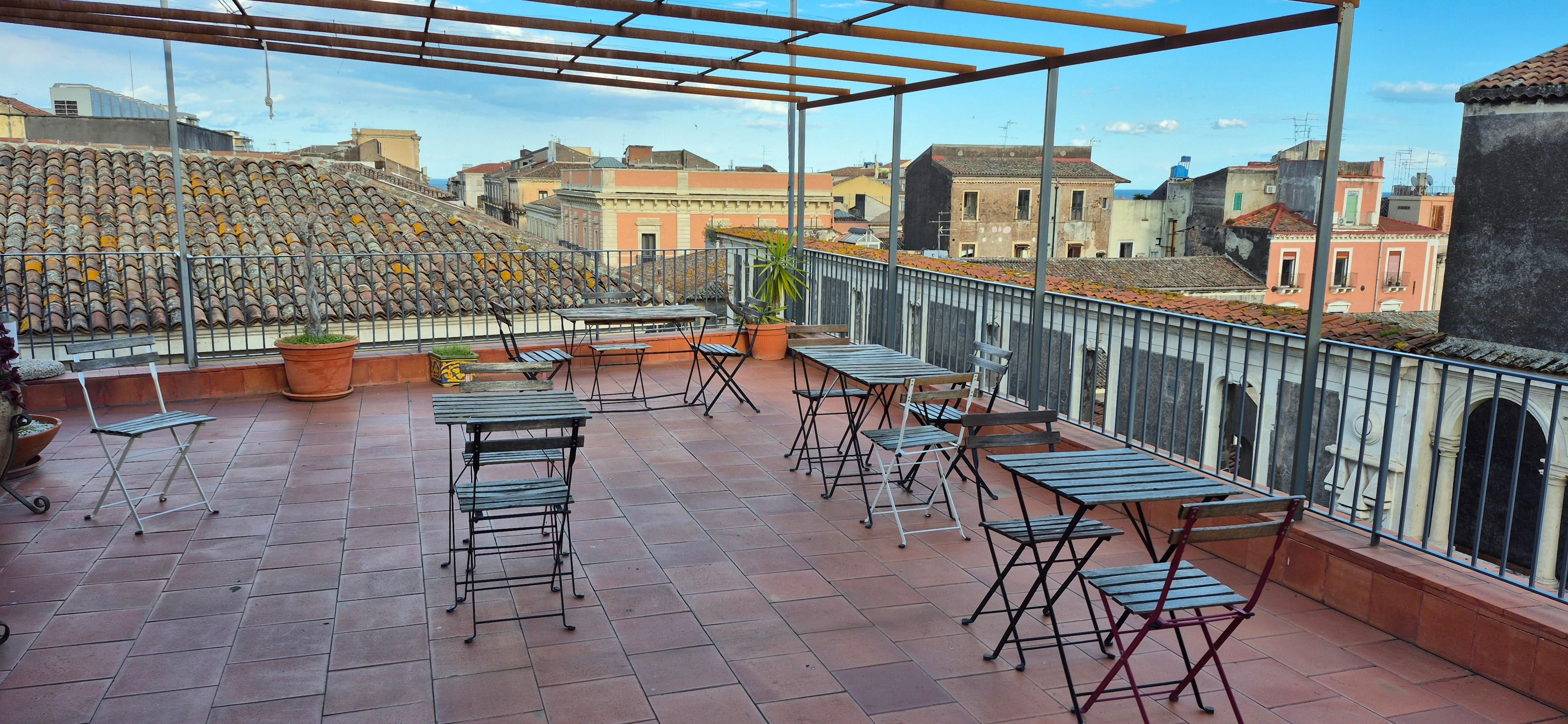 Photo of the roof terrace. This was nice to get away from what has now become, (aside from the historic places) a scruffy, graffiti covered city. Such a shame from when I was here years ago. 