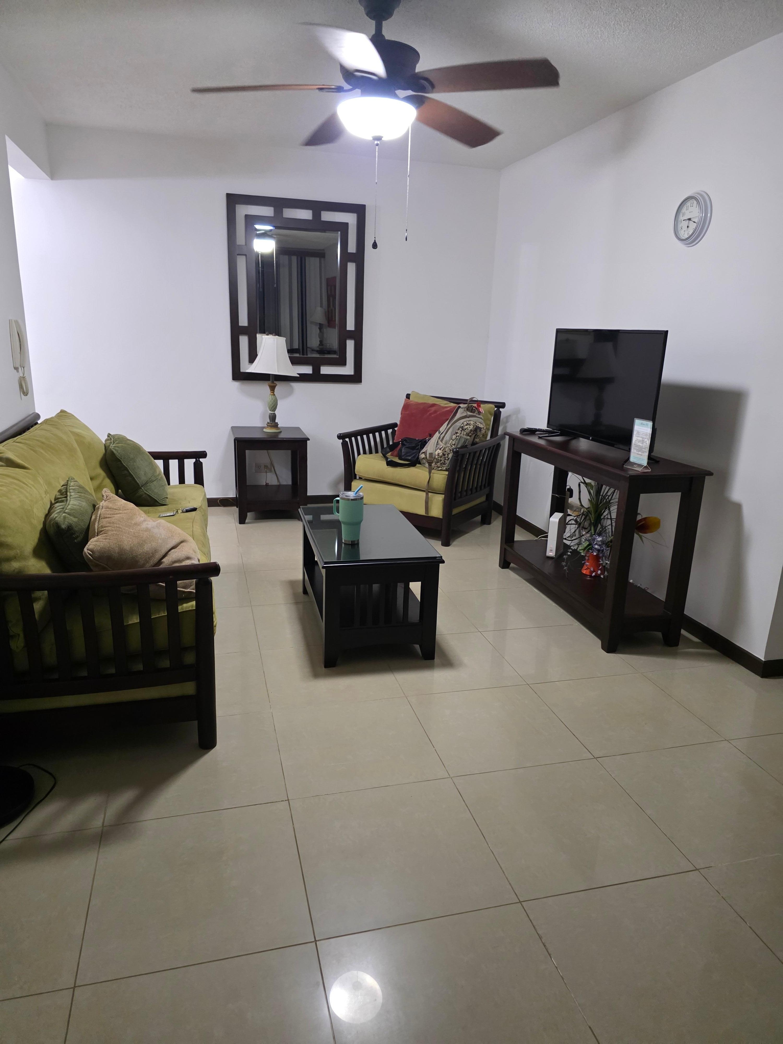 I never turned the TV on but this furniture was very comfortable and wifi was excellent.