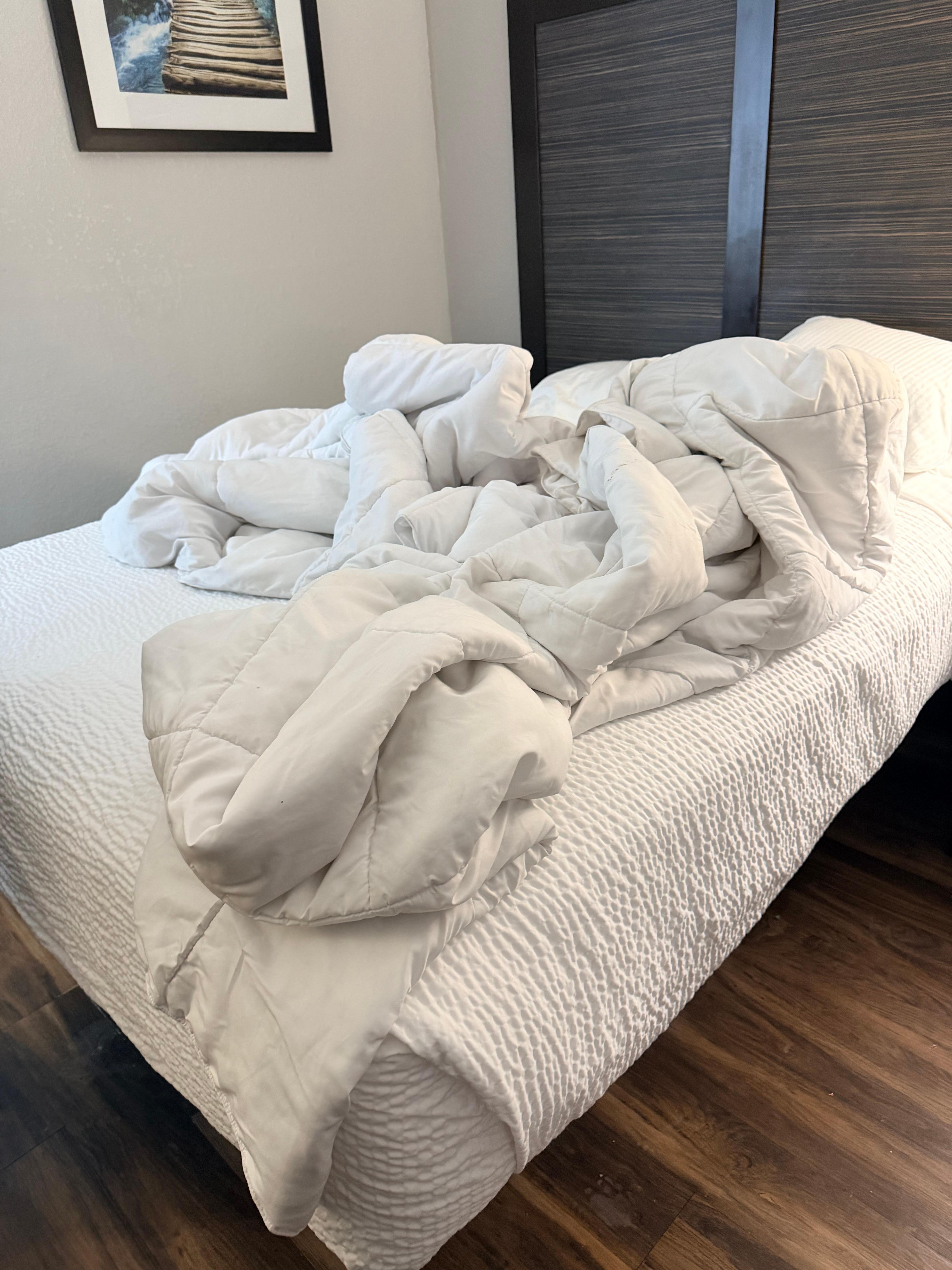 This is how house keeping left the bed. 