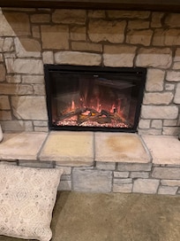 Fire place with changing effects