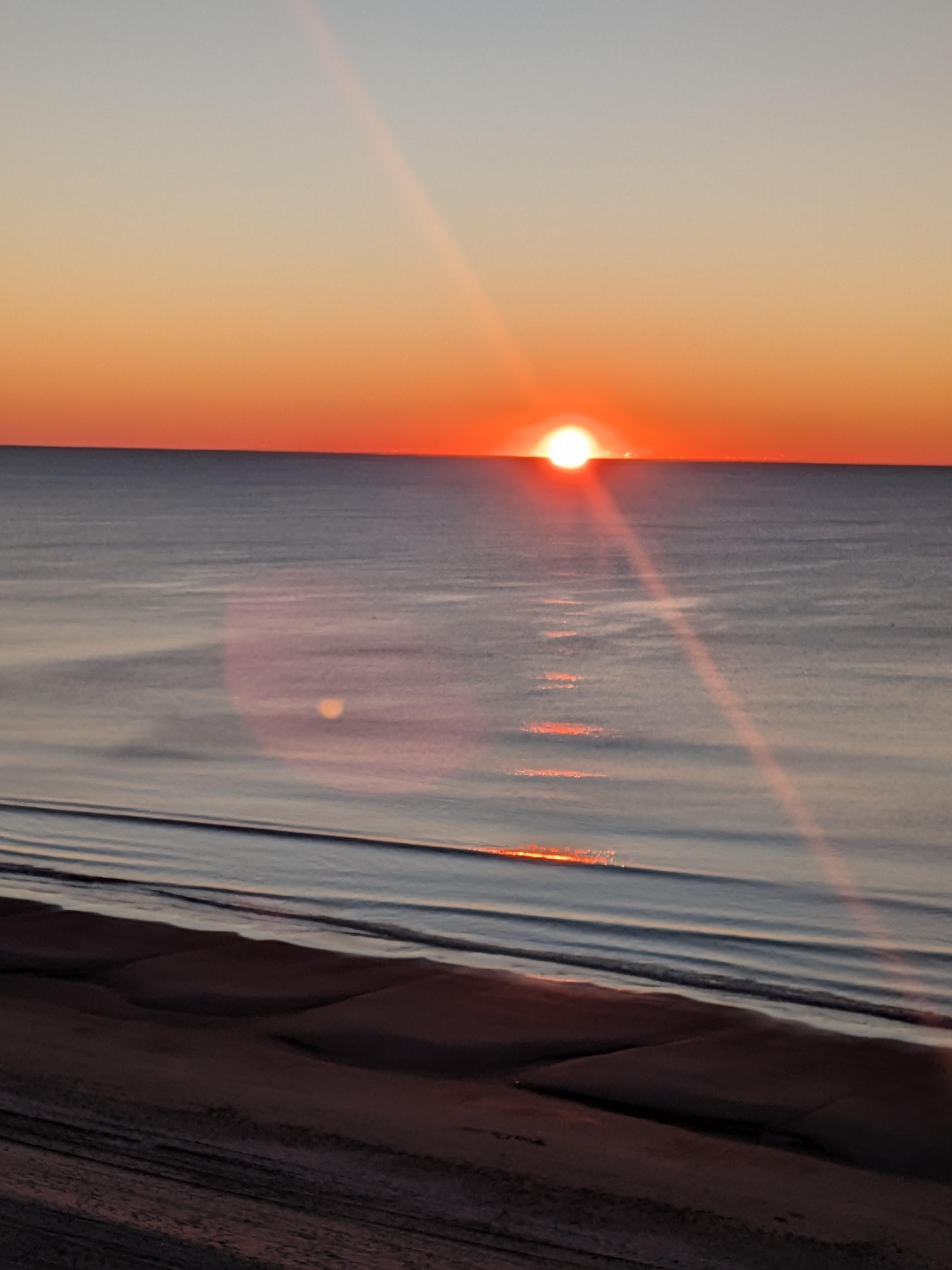 Was able to sit on the balcony and watch this beautiful sunrise.