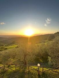 Beautiful sunsets from the side patio.