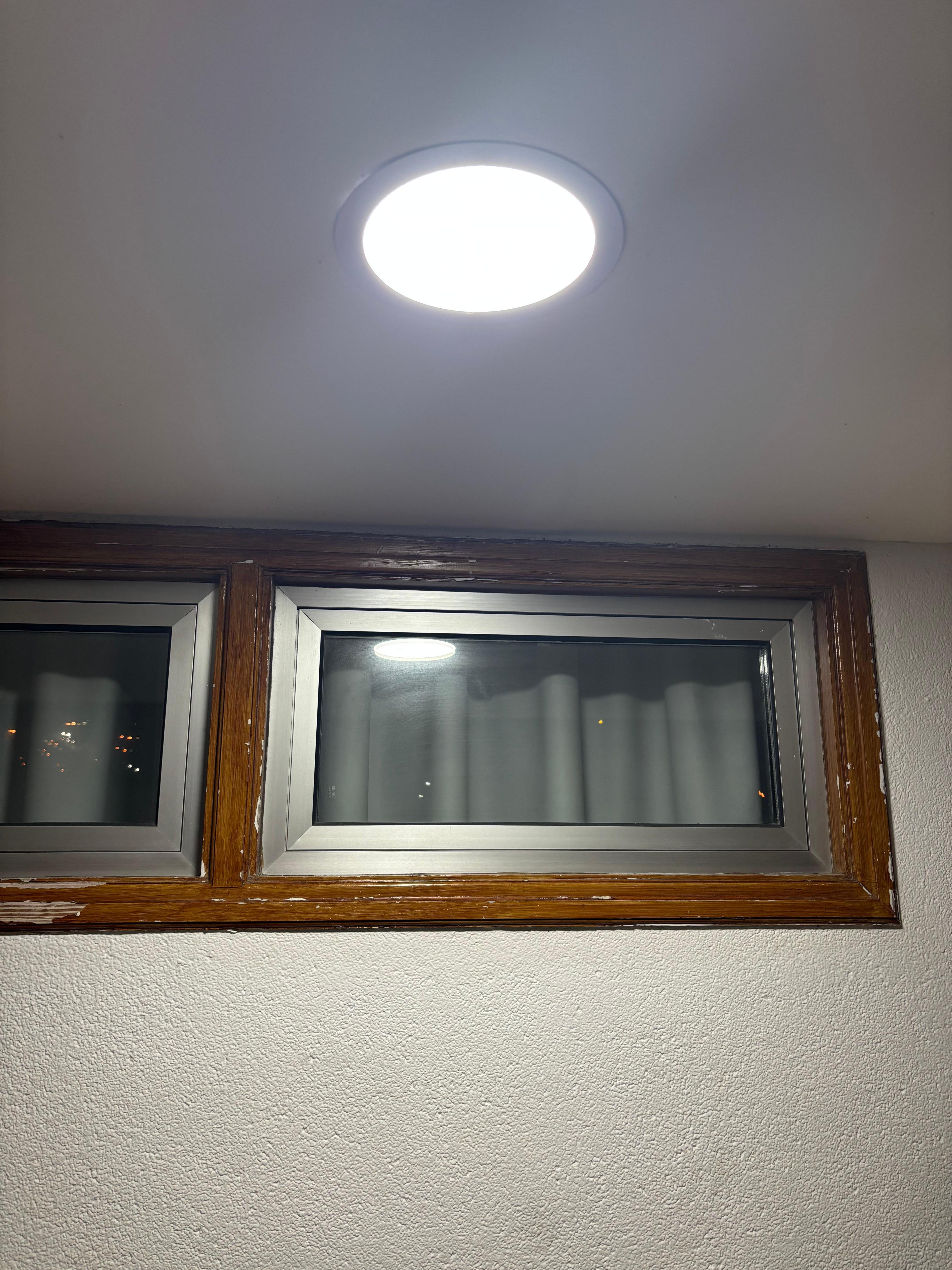 Spot light outside bedroom window 