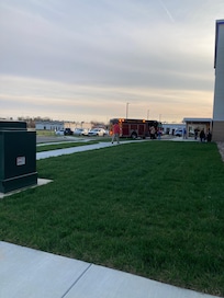 The fire department arriving on Saturday morning