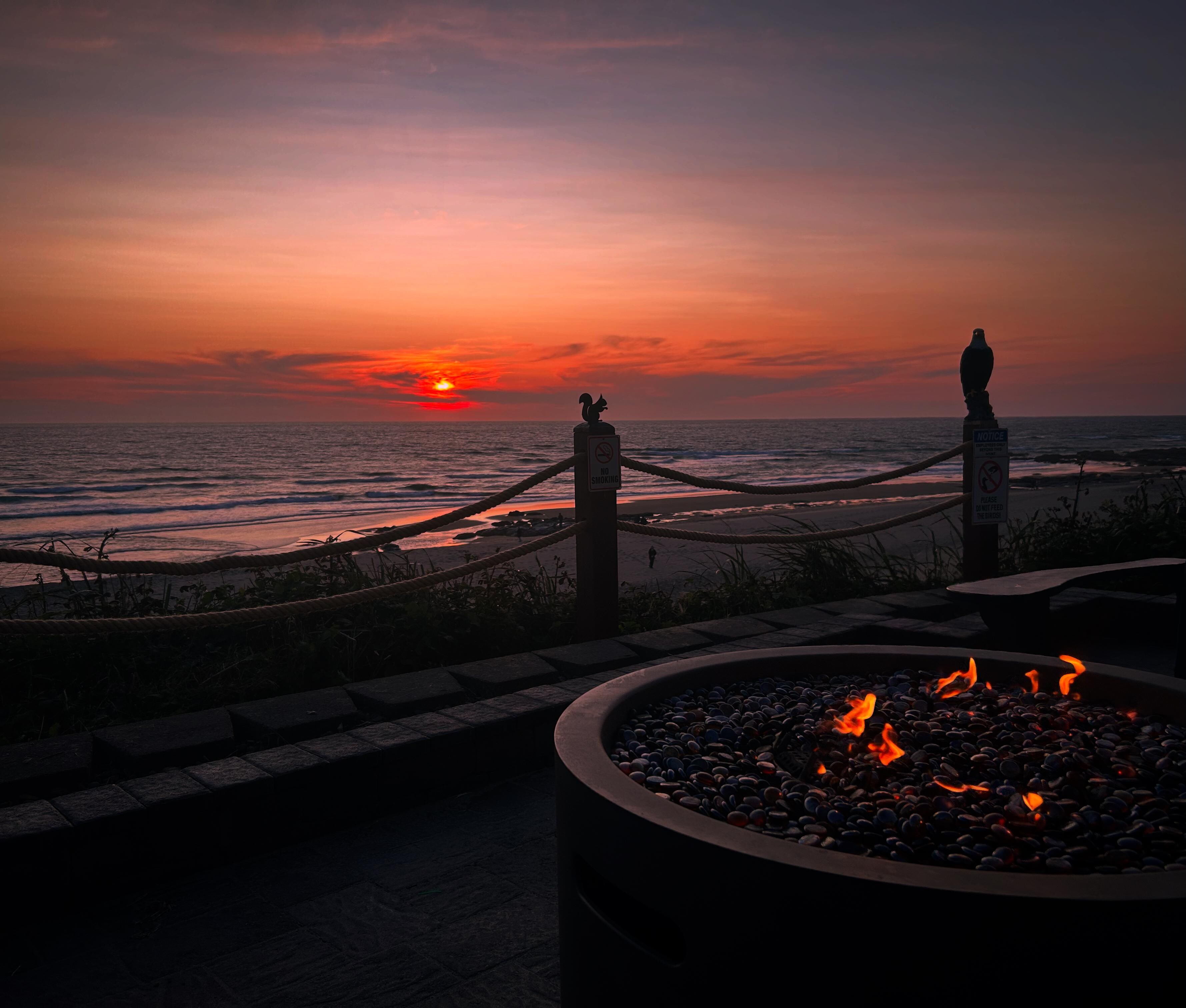 Sunset by the fire