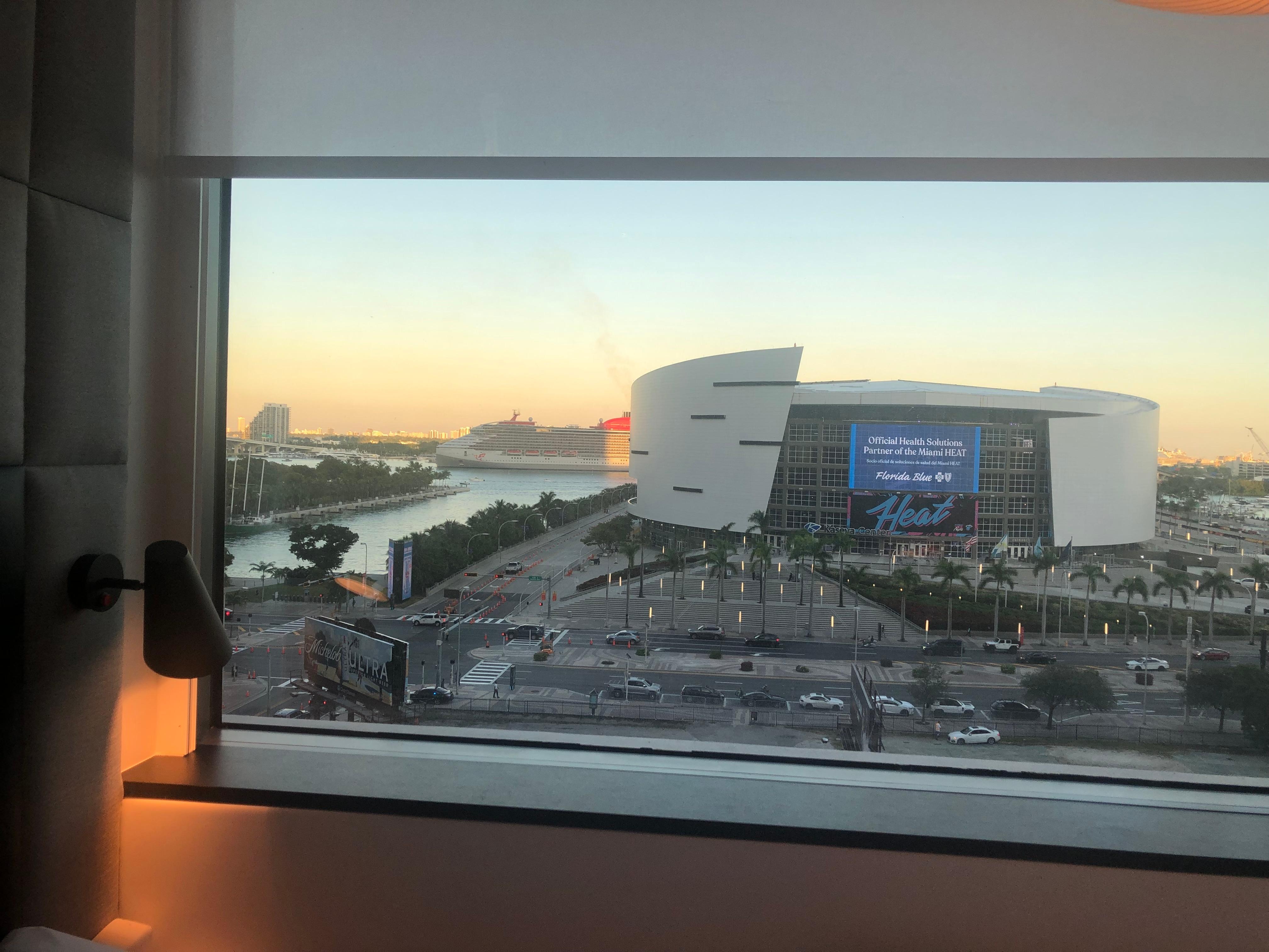 Ferré Park and Biscayne Bay from room on 8th floor 
