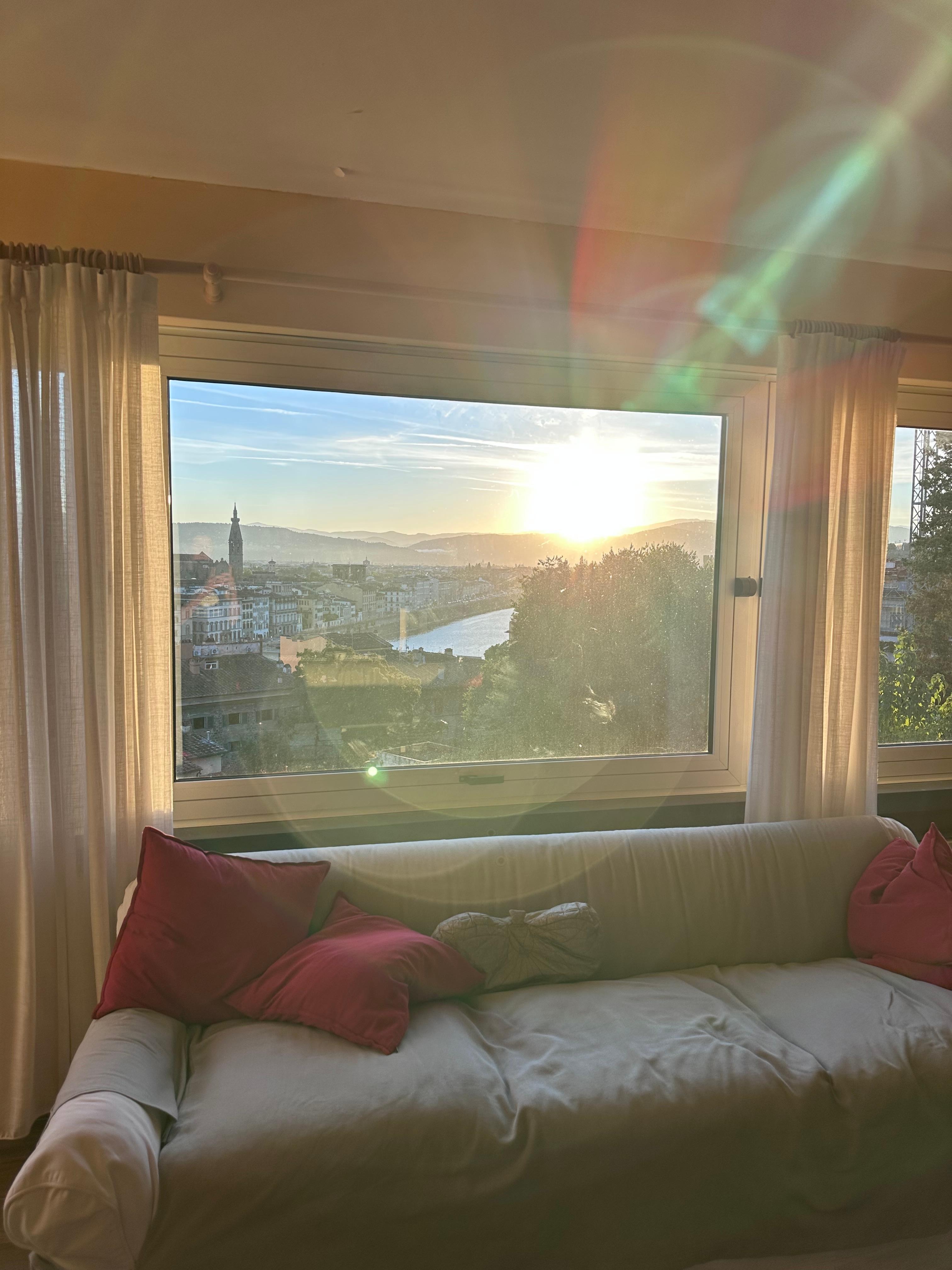 View of the Arno from the top floor bedroom. 