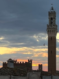 Torre Del Mangia at sunset from Balcony