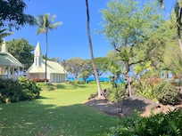 Trail leads to the Outrigger hotel and this Chapel