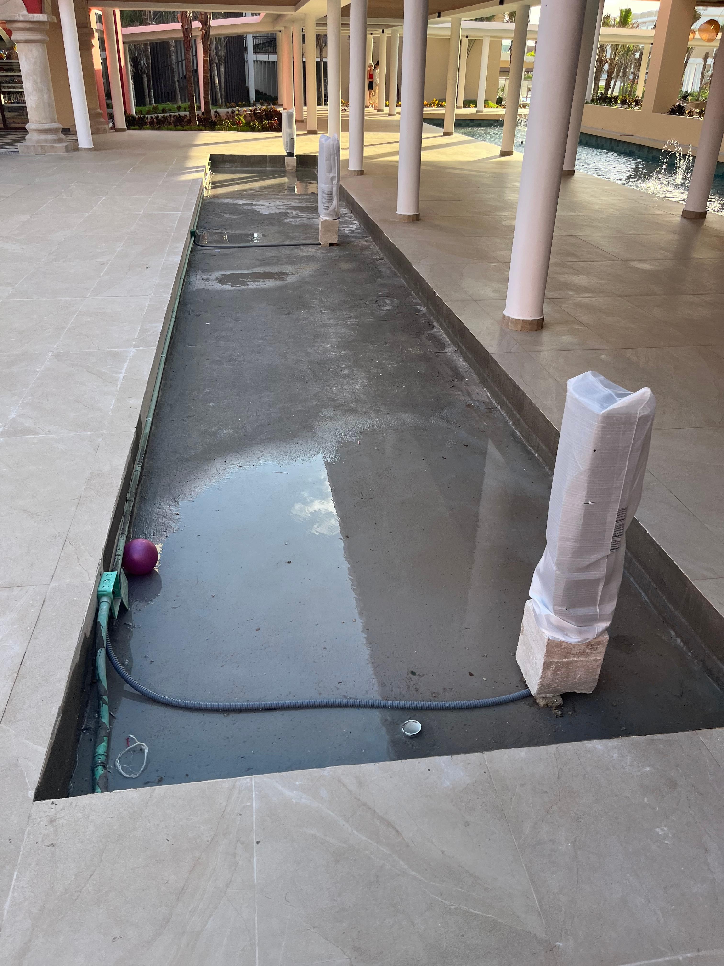 Fountains in main area under construction