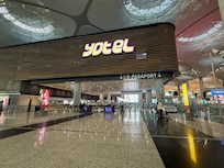 Yotel is after first security check but before passport control