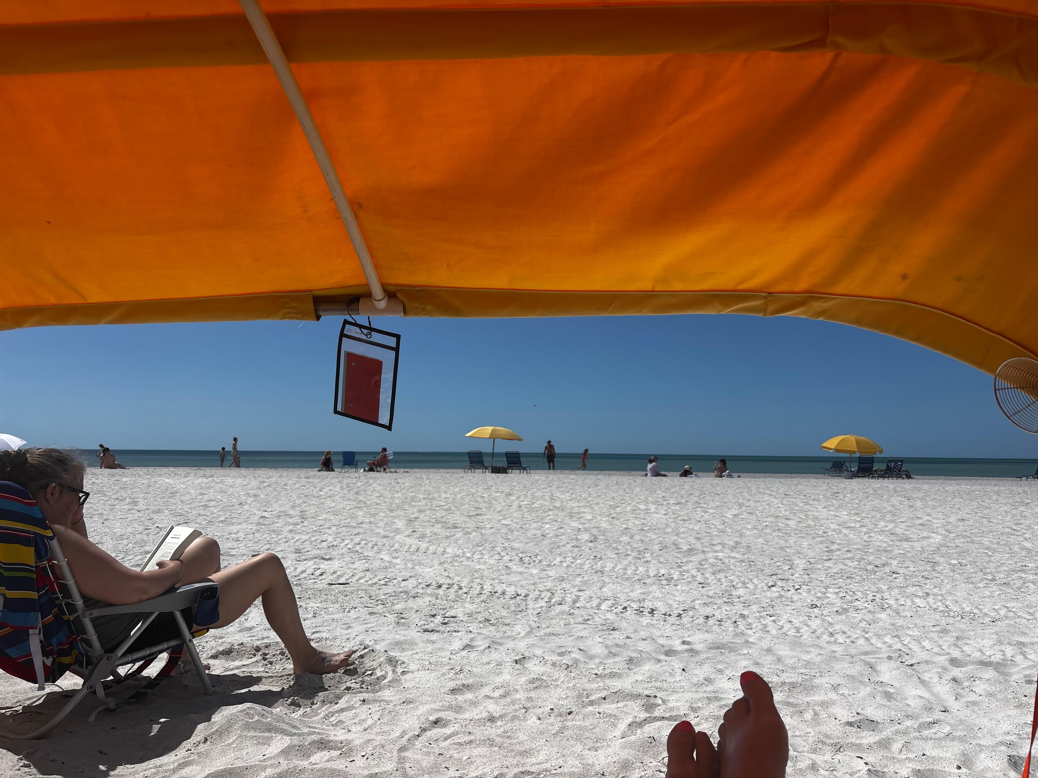 Beach from under cabana