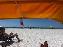 Beach from under cabana