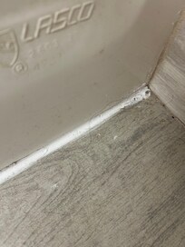 Stains of hair every where in the bathroom