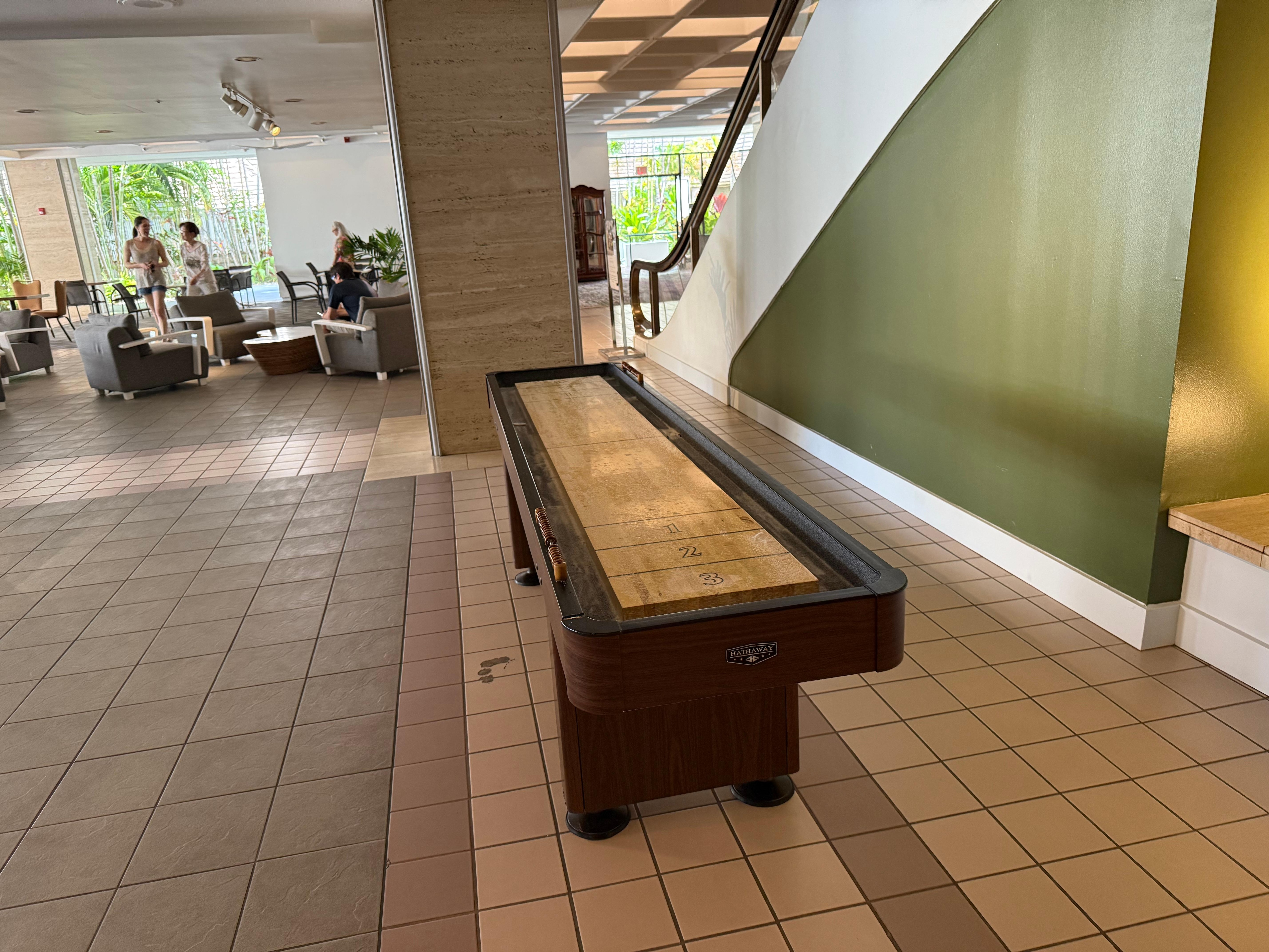 Shuffleboard near pool