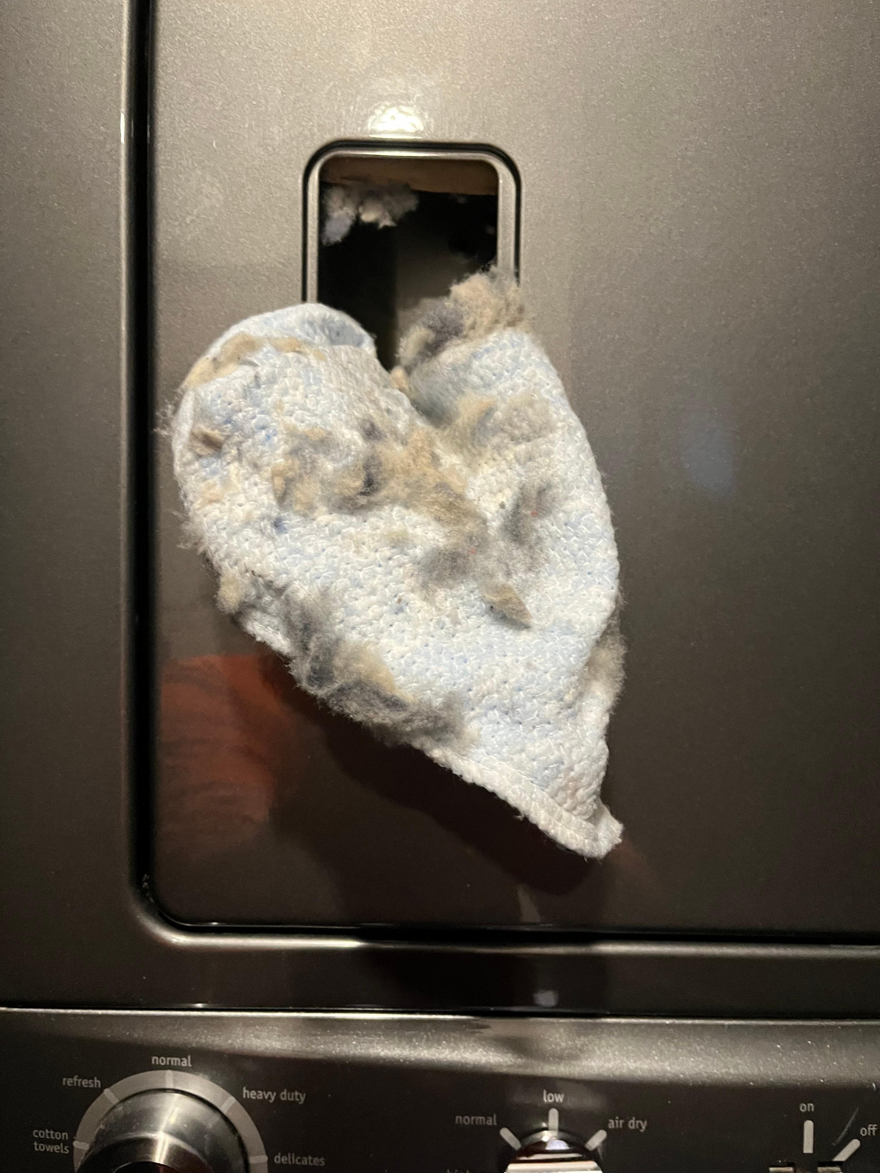 You call this a dryer handle? Rowell filled with lint dust 