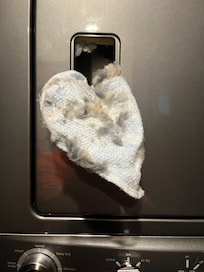 You call this a dryer handle? Rowell filled with lint dust