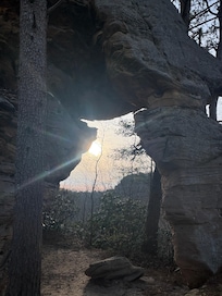Arch right up the road from cabin.