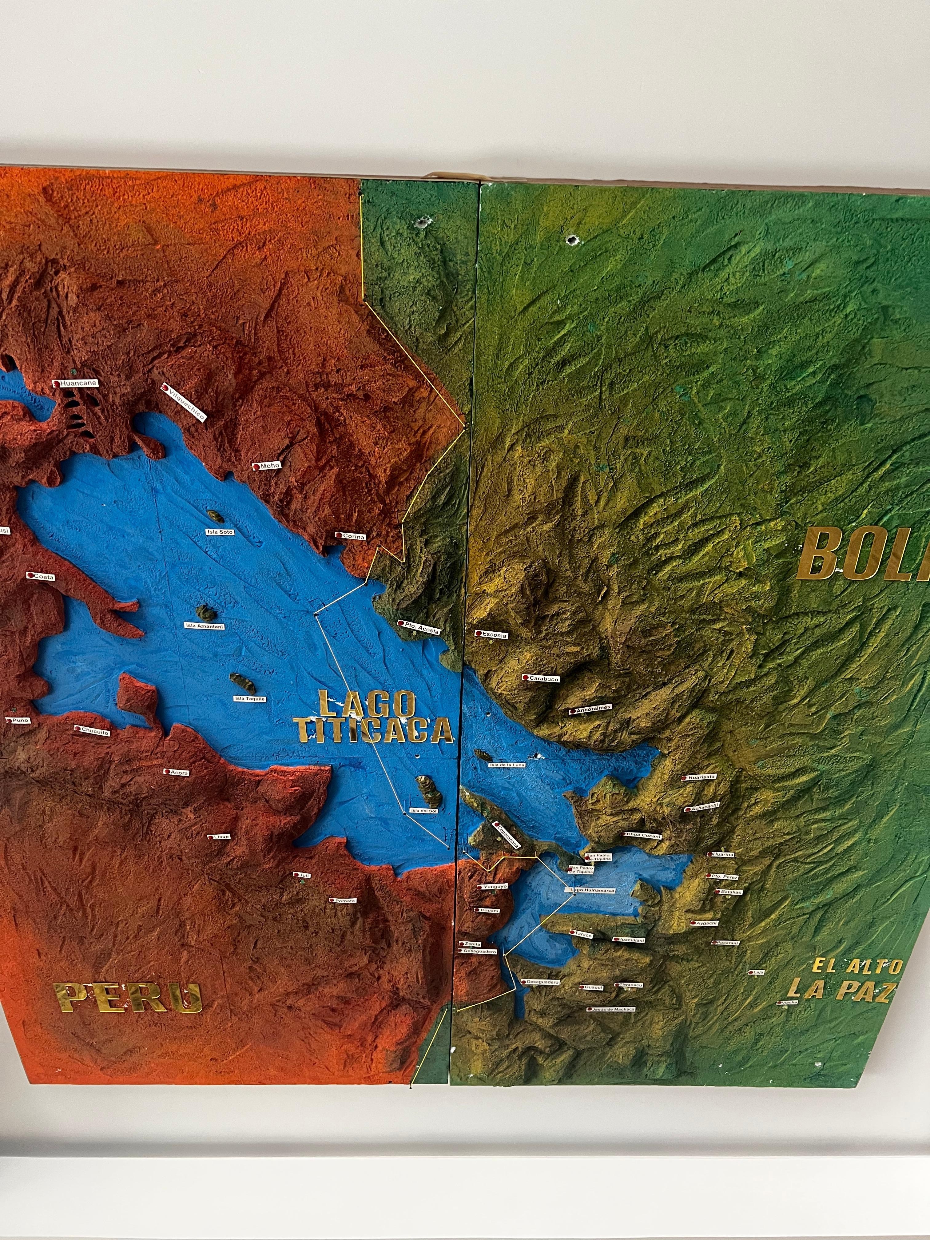 Lago Titicaca themed floor had this cool map on the ceiling