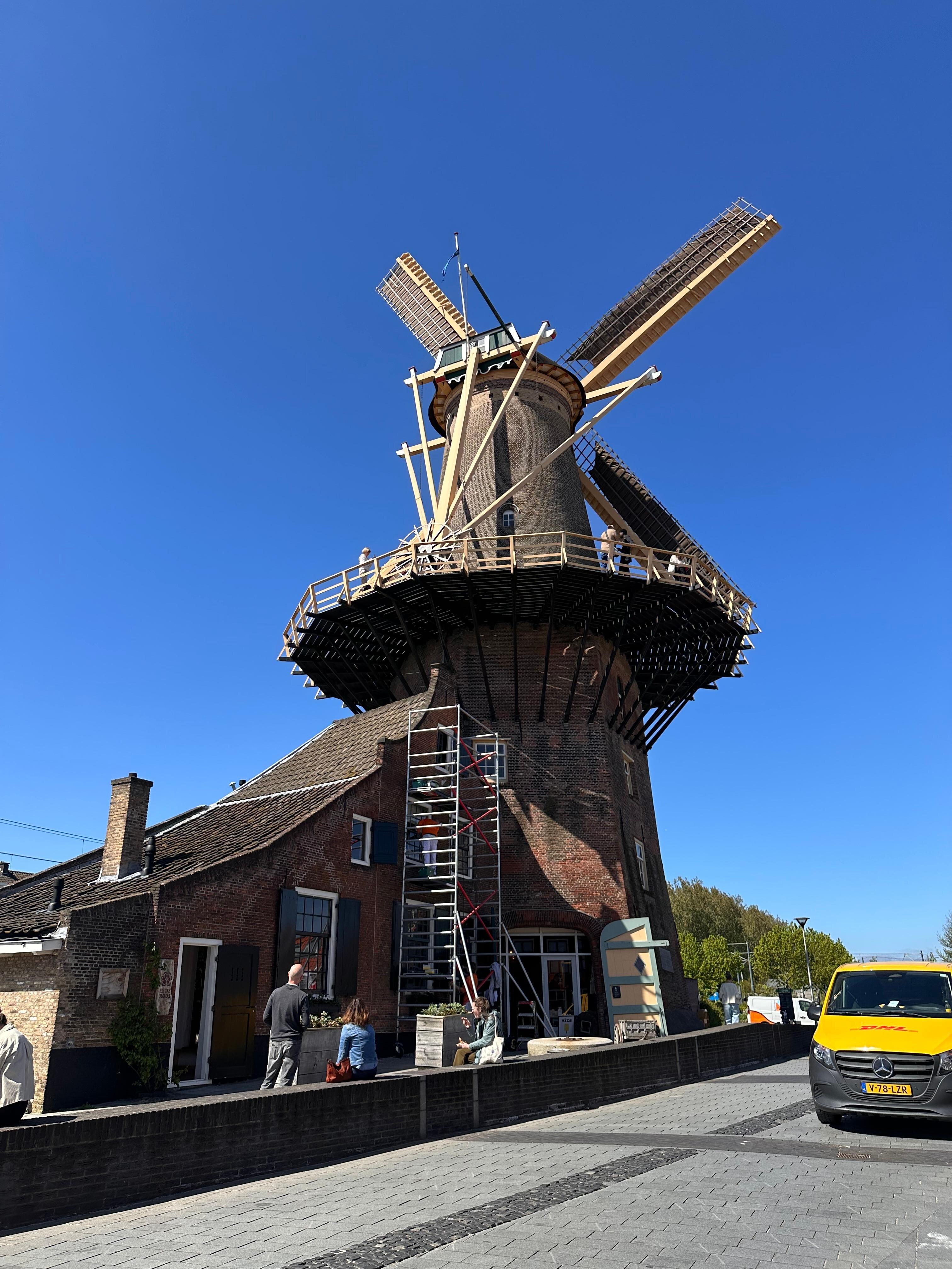 Working grain windmill