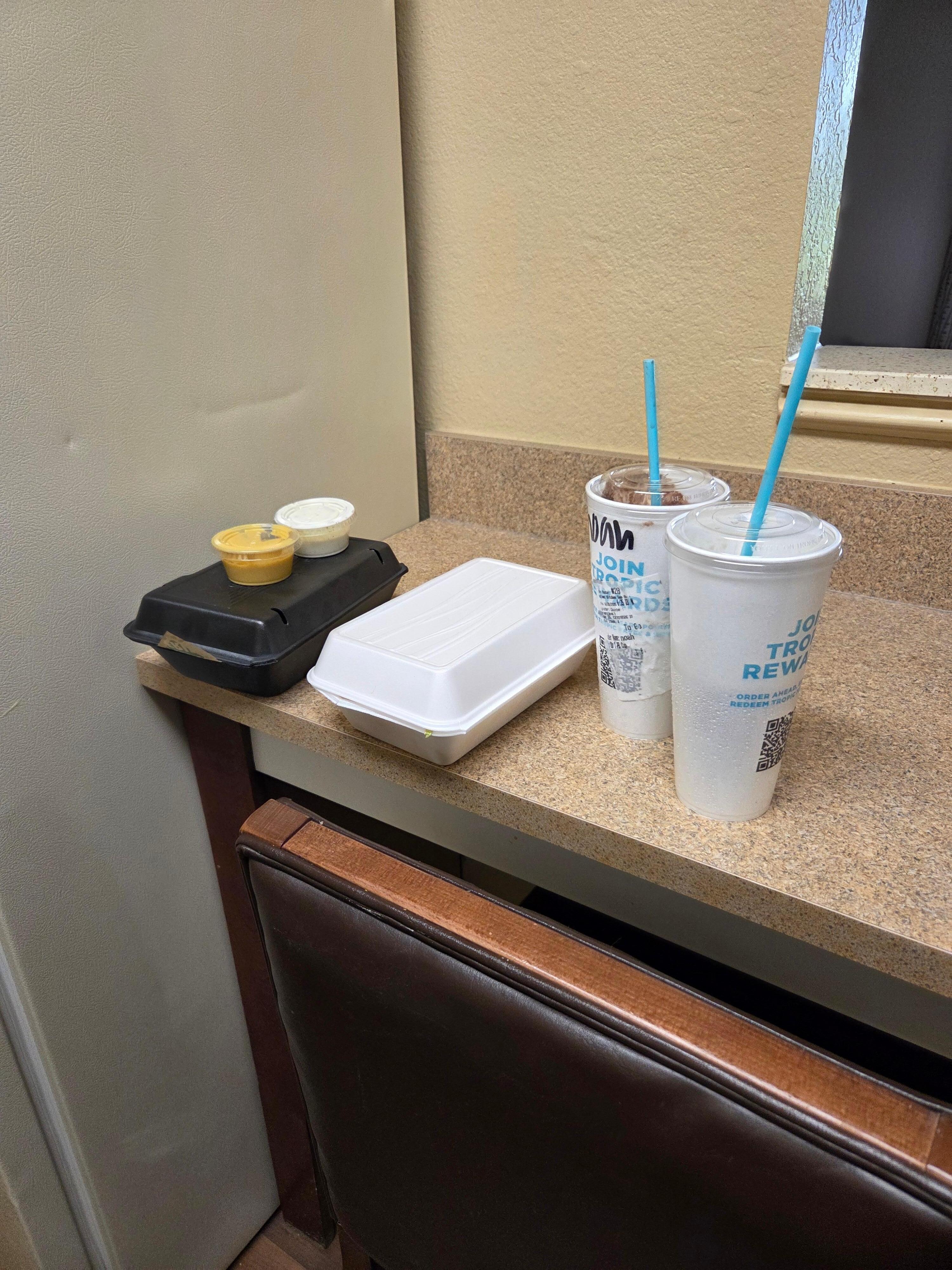 Food and drinks left in fridge and freezer