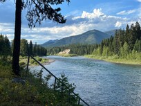 View of the river from the cabin.