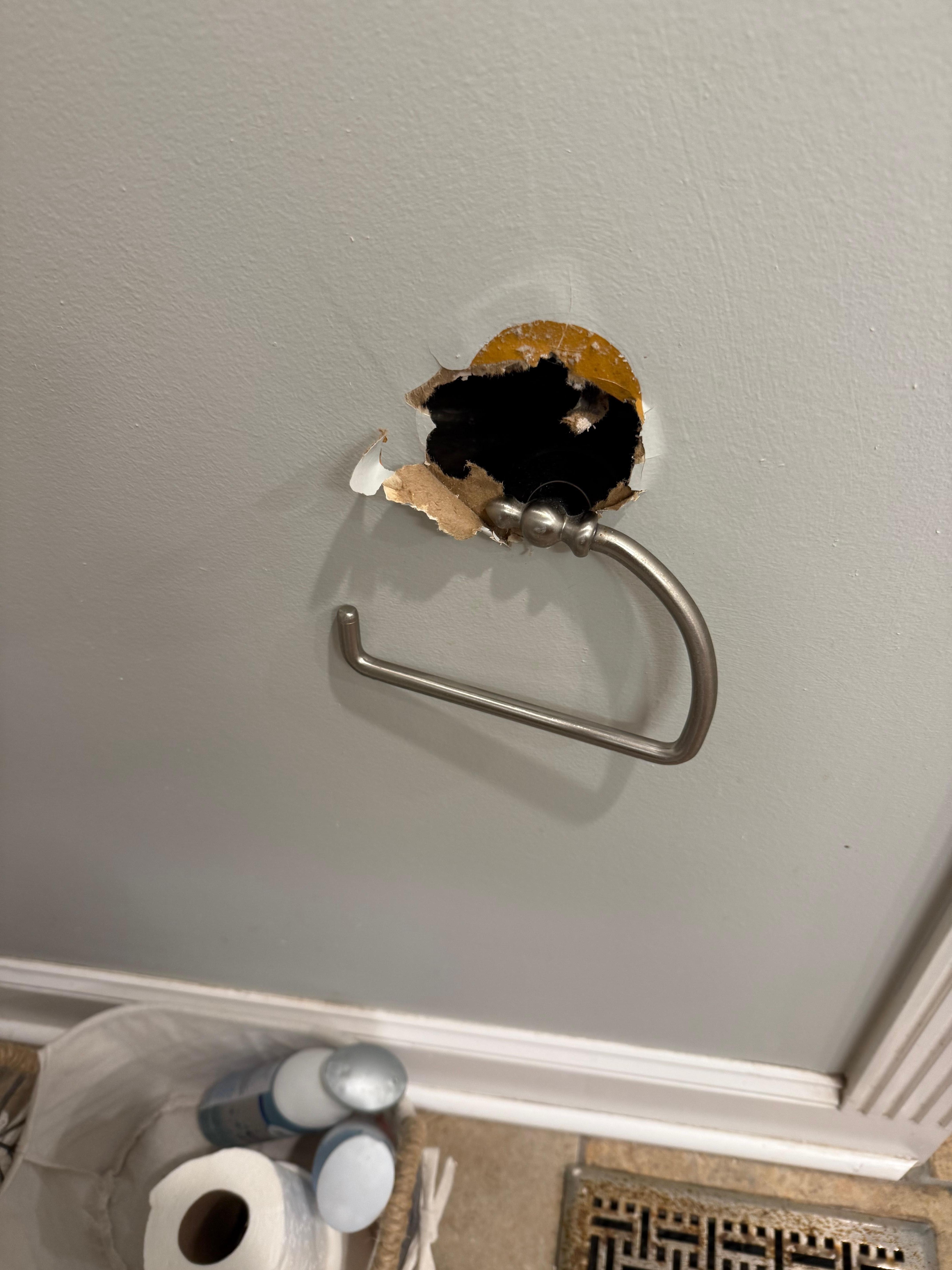 Master bath whole in wall