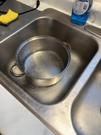Dirty dish in sink