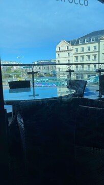 Breakfast table with a view