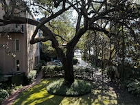 From upper balcony looking towards Battery and harbor.