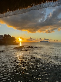 Sonnenuntergang vom Aussichtssteg beim Restaurant