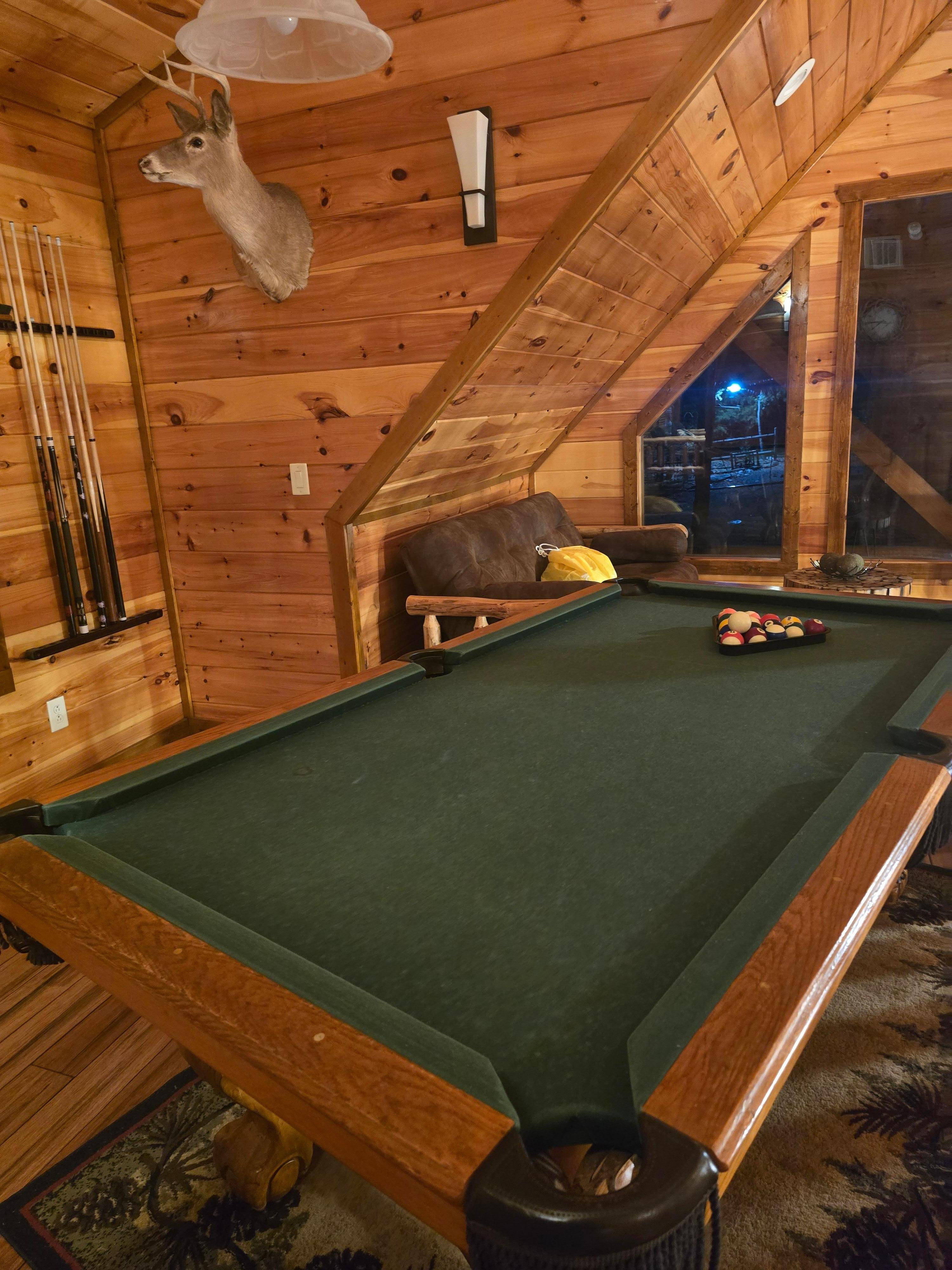 Pool table in loft