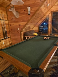 Pool table in loft