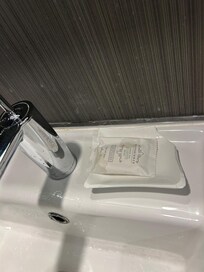 Broken soap dish when arrived but reported to front desk and never replaced during stay.
