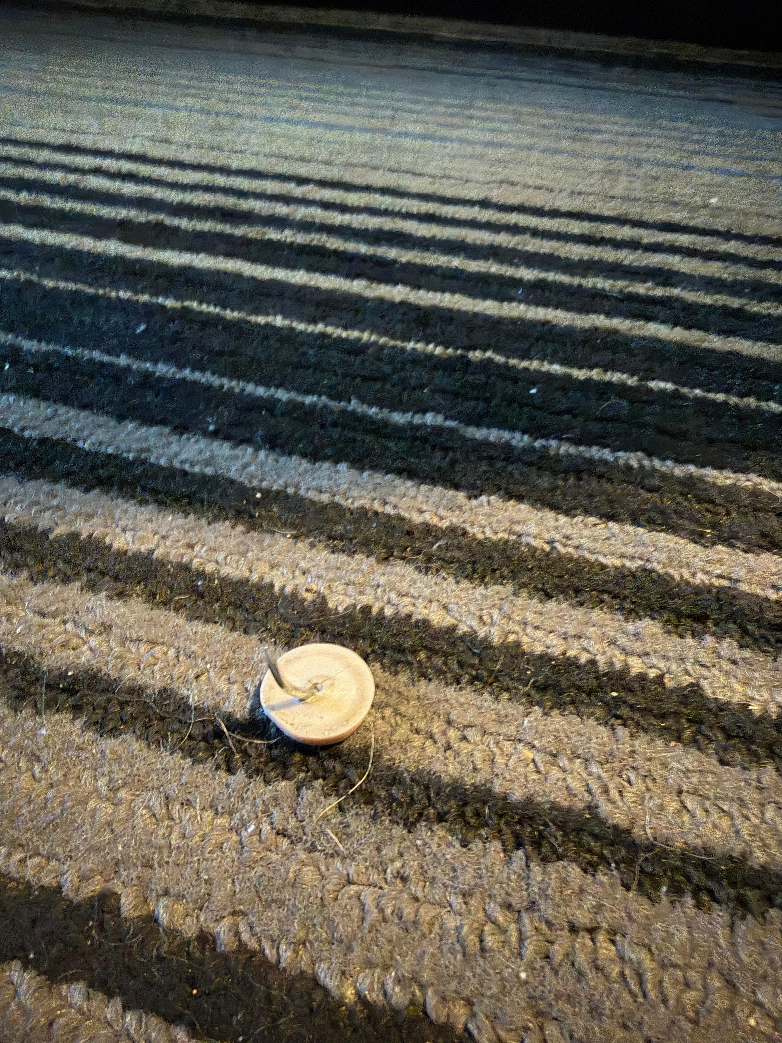 A metal tack in the middle of the room, and as you can tell by the carpet, it was not clean at all